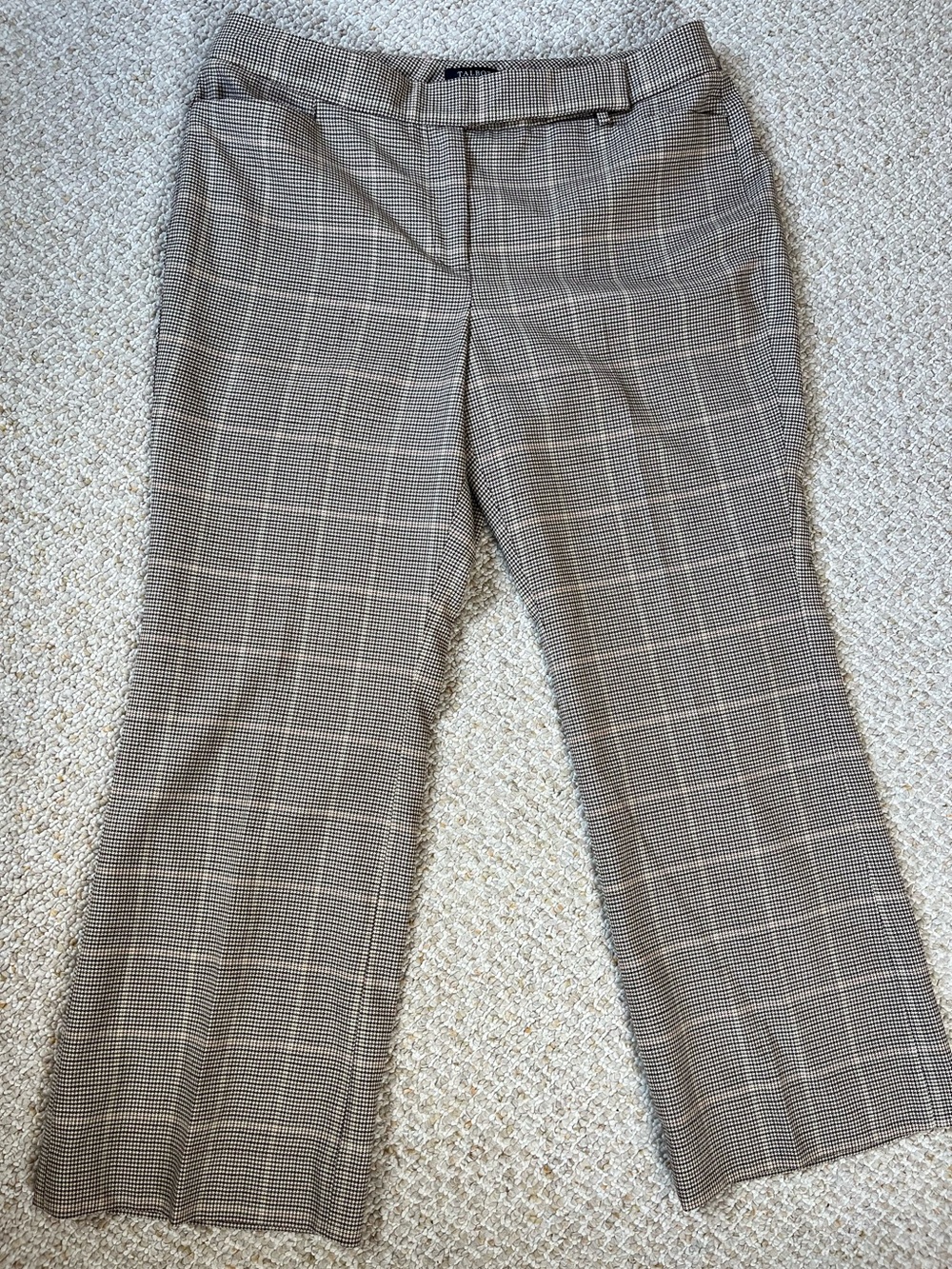 Talbots Petite Signature Flare Wool Blend Houndstooth Trouser Pant 16